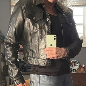 Polo Ralph Lauren ‘Black Label’ Leather VINTAGE Jacket. 
Jean Jacket Style.